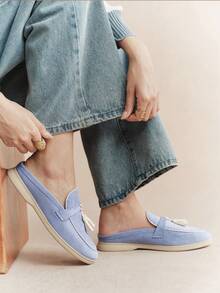 Rosivie Round Toe Women's Flat Shoes Are Fashionable And Elegant, Casual, Simple And Comfortable, Portable Commuting Temperament - sky blue - View 4