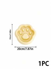 PETSIN 1PC Paw Shaped Slow Feeder Pet Food Bowl / Smooth Glossy Food PP Plastic Cute Cat Paw Outline Multi Macaron Pastel Solid Color Built-In Raised Slow Feed Pillars Wide Scalloped Rim Stable Thick Base - 430ML - View 15
