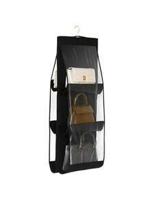 Cloth Double Sided Wall Mount Door Hanging Storage Bag With Hooks Space Saving Multi Pocket For Purses Bags For Closet Dormitory Entryway Home Office Organizer - Multicolor - View 6