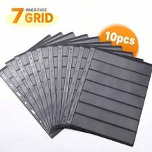 10pcs Double-Sided 9-Slot Stamp Collection Pages, Divided Format Stamp Album Refill Sheets, Transparent Protective Stamp Holders, Reusable For Stamp Collection And Display - A - View 19