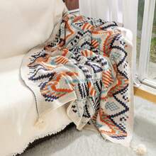 Cirelle Boho Throw Blanket For Couch - Colorful Geometric Knitted Throw Blanket With Tassels, Soft Decorative Woven Blanket For Sofa Chair Bed Home Decor - Multicolor - View 6