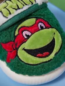 TEENAGE MUTANT NINJA TURTLES | SHEIN Autumn And Winte Velvet Turtle Animation-Themed Foot Protection And Warm Children's Slippers, Daily Home Non-Slip Sole Baby Slip-On Slippers - Multicolor - View 8