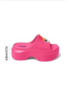 THE POWERPUFF GIRLS X SHEIN Cartoon Slippers, EVA Lightweight Material, Toe Protection, Breathable And Quick-Drying, Soft And Comfortable, Suitable For Various Occasions - Pink - View 5