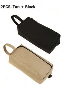 1/2PCS Canvas Pencil Case With Handle, Large Capacity Pen Pouch Bag With Zipper, Portable Stationery Organizer For School Office College Students, Multi-Color Available - multicolor - View 17