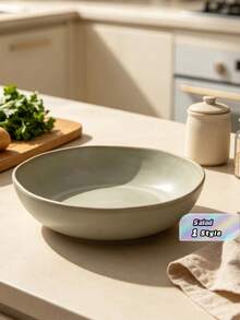 1 PC Handmade Ceramic Salad Bowl, Soup Bowl, High-Quality Durable Restaurant-Grade Tableware, Suitable For Appetizers, Pasta, Desserts, Exquisite Holiday Gift, Appetizer Plate, Holiday Table Setting, Artistic Tableware. - View 1