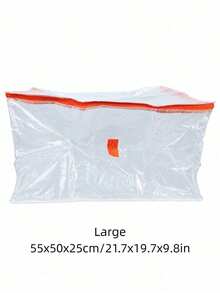 Haus Hana Large Capacity Clear Foldable Clothes Storage Bag, Moisture Resistant Dustproof Quilt Organizer With Visible Window & Pull Tab, Space Saving Case For Blankets, Jackets, Pillows, Towels, Linens, Closet, Wardrobe, Under Bed, Moving & Travel - Multicolor - View 11