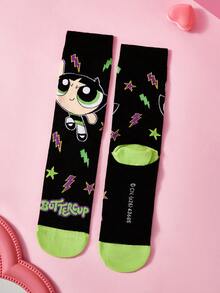 THE POWERPUFF GIRLS X SHEIN Powerpuff Girls 3-Pack Women's Medium Tube Socks - variegated - View 8