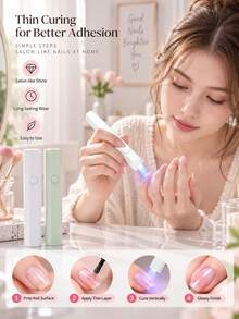 Teckwe LED Nail Lamp, USB-Rechargeable Cordless Nail Light, Portable Smart Timer Gel Nail Drying Lamp, Fast-Curing For Gel Polish, Acrylics, And Nail Extensions – Compact Nail Tool For Salon And Travel 180mAh - Multicolor - View 5