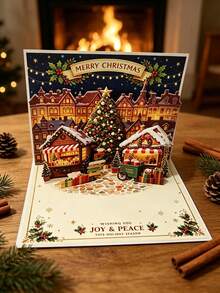 3D Pop‑Up Festival Greeting Card, Premium Christmas Arctic Cabin, Merry Christmas, Unique Pop‑Up Greeting Card - one size fits all - View 7