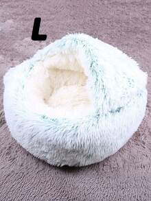 Pet Bed (Stuffed) Plush Cat Mat Long Hair Round Cat Bed Dog Bed Dog House Sofa - Multicolor - View 17