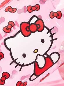 HELLO KITTY AND FRIENDS | SHEIN حقيبة مستحضرات تجميل شفافة من مادة PVC مع سحاب مطبوع مقاوم للماء، حقيبة سفر متعددة الوظائف & منظم مكياج، مثالية لتخزين مستلزمات العناية اليومية والقرطاسية والأغراض الصغيرة - متعدد الألوان - مشاهدة 3