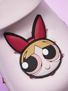 THE POWERPUFF GIRLS X SHEIN 女童輕量時尚粉色卡通可愛休閒透氣涼鞋，適合夏季穿著，嬰兒洞洞鞋輕便鞋 - 珊瑚粉 - 查看 7