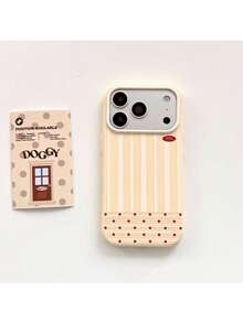 ShellaStory Creative Dot Mushroom Stand Suitable For 17pro Phone Case Phone18 Soft Case 15 Niche Ins Style 16 Shockproof Creative, Retro Style, Geometric, Simple Style, Fresh Style, Clash Style, Niche, Ins Style - Yellow - View 6