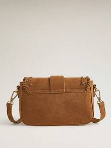 Wovira Women's Handbag, Suede Crossbody Bag, With Drawstring Detail And Buckle Embellishment, A Retro Casual Shoulder Bag, Suitable For Daily Commuting, Shop - Brown - View 6