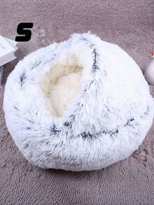 Pet Bed (Stuffed) Plush Cat Mat Long Hair Round Cat Bed Dog Bed Dog House Sofa - Multicolor - View 16