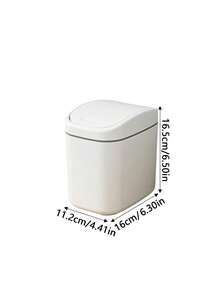 Mini Desktop Plastic Trash Can With Flip‑Top Lid, Creative European Style Small Tabletop Waste Basket For Home Living Room - multicolor - View 5
