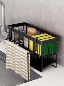 The Dual Ear Storage Rack Made Of 1pc Carbon Steel Material Can Be Placed Anywhere, Mostly In The Bathroom, Kitchen And Other Scenes. It Has High Aesthetic Value And Can Store Multiple Hangers, Which Is Very Convenient And Practical - Multicolor - View 7