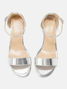 CUCCOO CURVES Plus Size Women's Simple Classic Design Bund Sandals For Christmas Wide Fit Summer Shoes - Silver A - View 9