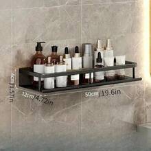 1PC Single-Tier Black Metal Bathroom Shower Shelf Hanging Steel Iron Caddy Rack For Organization Home Tool Holder In Packed Box Bathroom Accessories - Black - View 11