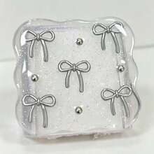 A Set Of 1 Velvet Wavy Protective Cord Sleeve, Featuring A Metal Bow And Steel Bead Design, Suitable For 20W/18W Smartphone Chargers, Charger Head Protectors, And Compatible With Various Chargers - Clear - View 7