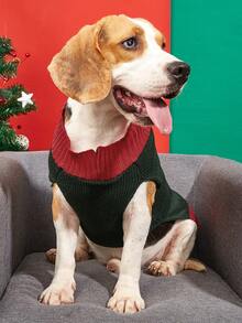 PETSIN Fashionable And Warm Christmas Winter Pet Sweater With Christmas Tree Bone And Star Patterns Festive Outfit For Cats And Corgis - Multicolor - View 8