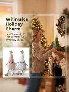 1PC Cute Christmas Tree Plush Ornament Pendant Family Party Decor Star Shaped Hanging Decor For Holiday Party Home Room Winter Christmas Gift For Adults - Multicolor - View 7