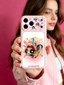 THE POWERPUFF GIRLS X SHEIN A Stylish, High-End Printed Pattern Protective Phone Case Design, Perfect For IPhone – A Cute, Fashionable, And Sophisticated Phone Case. - Multicolor - View 2