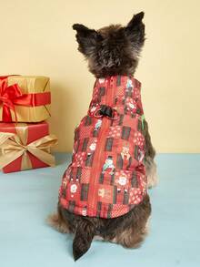 PETSIN Festive Christmas Quilted Dog Vest Zip‑Up Sleeveless Jacket With Dual D‑Ring Leash Hooks - Multicolor - View 15