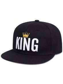 Dealstrict 1pc Men's KING Letter Embroidery Hip-Hop Cap, Fashionable Sports Baseball Cap, Adjustable Sunscreen Casual Hat Spring And Autumn Travel Beach Party - Multicolor - View 3