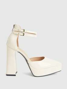 CUCCOO LuxiPop High-Heeled Thick-Soled Platform Fashionable And Simple Banquet Shoes - Apricot - View 1