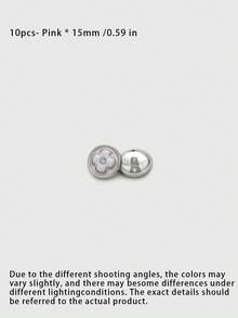 Pack 10 Pcs High‑End Two‑Tone Oil Painted Clover Metal Buttons Rhinestone Round Decorative Fasteners For Cashmere Coats Suits Versatile Outerwear Hand‑Sewn Clothing Sewing Accessories - 10pcs - View 10