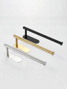 1PC Punch-Free Self-Adhesive Wall-Mounted Black Paper Tissue Rack, Easy To Install, Suitable For Kitchen, Bathroom, Under Cabinet, Sink, Balcony And More. Also For Cling Film/Foil Storage, A Multifunctional Tissue Storage Must-Have! - Multicolor - View 6