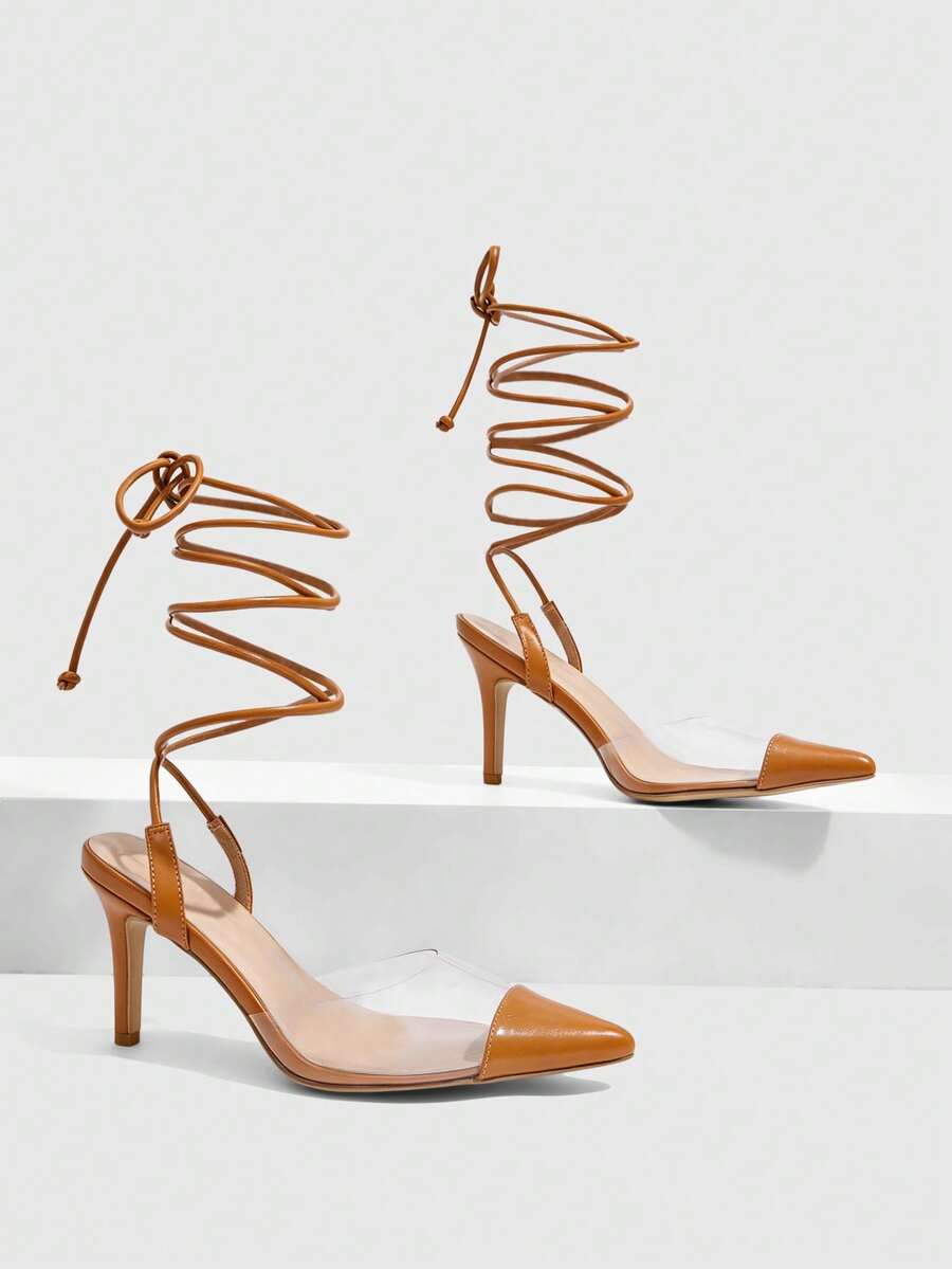 CUCCOO SZL Women's Fashion Lace-Up Sexy High Heels - Khaki - View 1