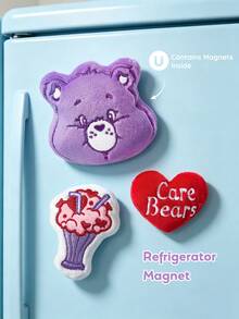 SHEIN X Care Bears 3Pcs Cute Cartoon-Shaped Refrigerator Sticker, The Back Contains Magnets, Which Can Be Attached To The Refrigerator And Various Metals. - Love Bear - View 1