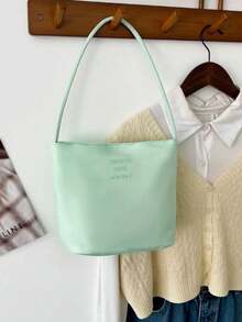 Simple Solid Color Mini Shoulder Tote Bag Soft Lightweight Daily Use Underarm Handbag Multi‑Color Options For Women - Multicolor - View 5