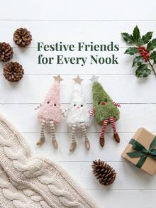 1PC Cute Christmas Tree Plush Ornament Pendant Family Party Decor Star Shaped Hanging Decor For Holiday Party Home Room Winter Christmas Gift For Adults - Multicolor - View 6