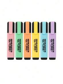 6pcs/12PcsMacaron Color Highlighter Pen Set For Students, Fresh Color Tone Also Suitable For Office Use. - multicolor - View 9