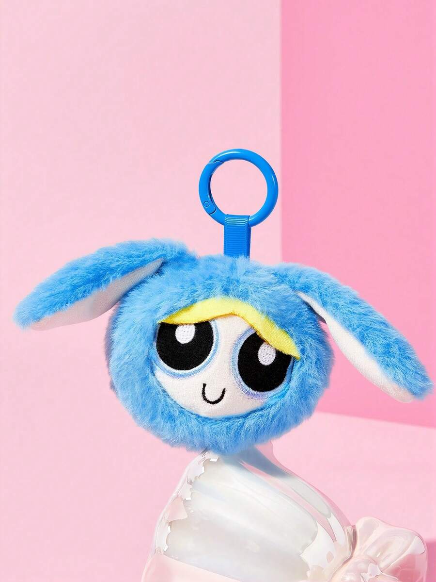 THE POWERPUFF GIRLS X SHEIN 1個可愛毛絨吊飾,精緻刺繡,可愛造型,可掛在包包和鑰匙上 - 藍色 - 查看 1