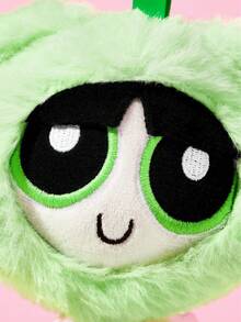 THE POWERPUFF GIRLS X SHEIN 1個可愛毛絨吊飾，精緻刺繡，可愛造型，可掛在包包和鑰匙上 - 綠色 - 查看 2
