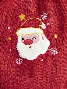 PETSIN Xmas Embroidered Santa Dog Hoodie Warm Knit Christmas Pet Sweater - Multicolor - View 15