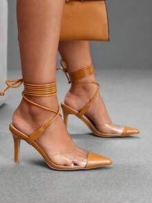 CUCCOO SZL Women's Fashion Lace-Up Sexy High Heels - Khaki - View 9