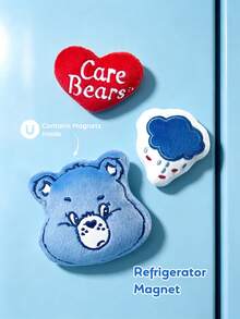 SHEIN X Care Bears 3Pcs Cute Cartoon-Shaped Refrigerator Sticker, The Back Contains Magnets, Which Can Be Attached To The Refrigerator And Various Metals - Love Bear - View 1