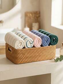 Cirelle 1pc Cotton Striped Hand Towel - Soft Highly Absorbent Face Towels For Bathroom, Gym, Spa & Hotel, Quick Dry Decorative Hand Towels For Daily Use - Multicolor - View 4