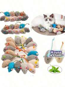 1-10pcs Mouse Cat Toys, Interactive Cat Teaser Toys, Indoor Pet Cat Supplies - View 1