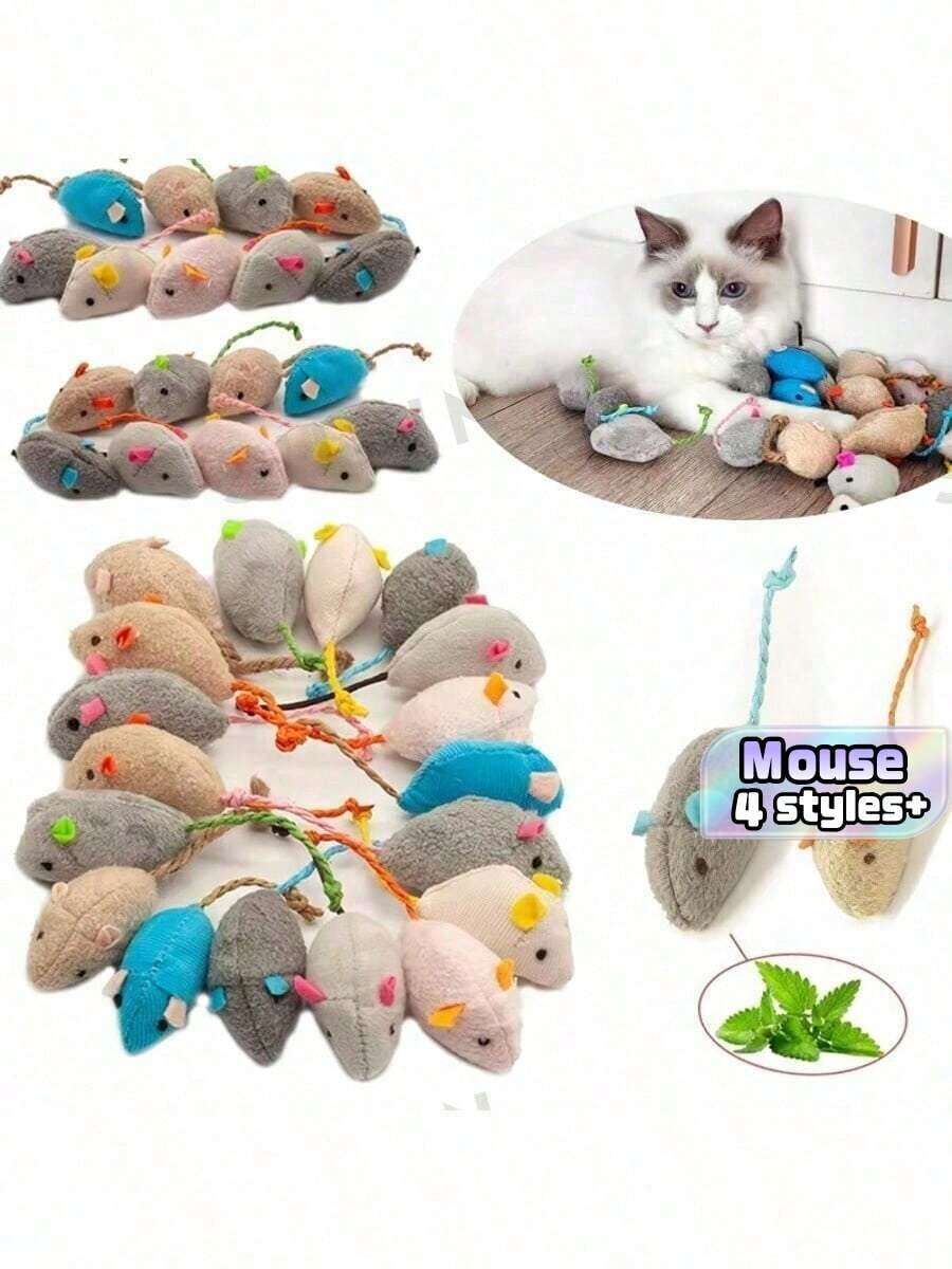 1-10pcs Mouse Cat Toys, Interactive Cat Teaser Toys, Indoor Pet Cat Supplies - View 1