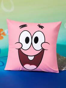 SpongeBob SquarePants | SHEIN 1個卡通裝飾抱枕套（不含枕芯），尺寸45*45公分，柔軟舒適的毛絨布料，適用於居家裝飾、汽車、禮品等 - 彩色 - 查看 6