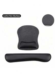 2pcs PU Leather Wrist‑Support Mouse Pad, Soft Wrist Rest Cushion, Comfort Wrist Pillow For Computer Office Daily Use - View 8
