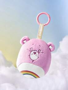 SHEIN X Care Bears 1個可愛熊絨毛吊飾，精緻刺繡，可愛熊造型，可掛在包包和鑰匙上，紫色熊 - 粉色 - 查看 1