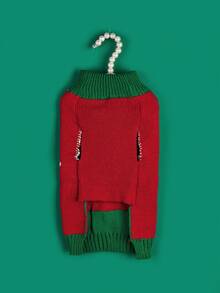 PETSIN Reindeer Dog Christmas Sweater Snow Scene Knit Pet Winter Holiday Outfit - Multicolor - View 10