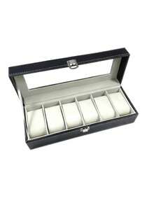 1Pc Lockable Leather Watch Storage Box, Large‑Capacity Wristwatch & Jewelry Display Organizer - Multicolor - View 13